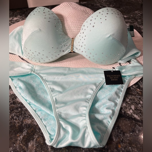 NWT vintage Victoria’s secret’s bikini embellished push-up 34DD/M set - Picture 11 of 13